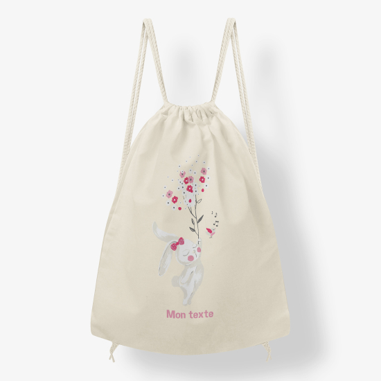 Mochila personalizada - Conejo floreado