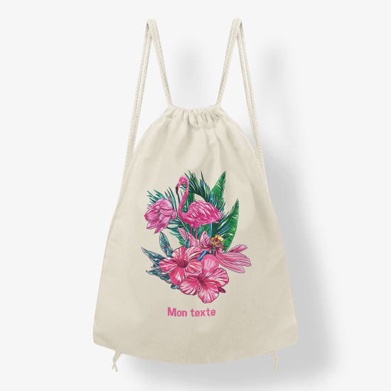 Mochila personalizada - Flamenco rosa en flor