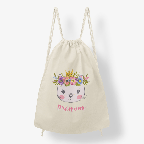 Mochila personalizada - Gato floreado