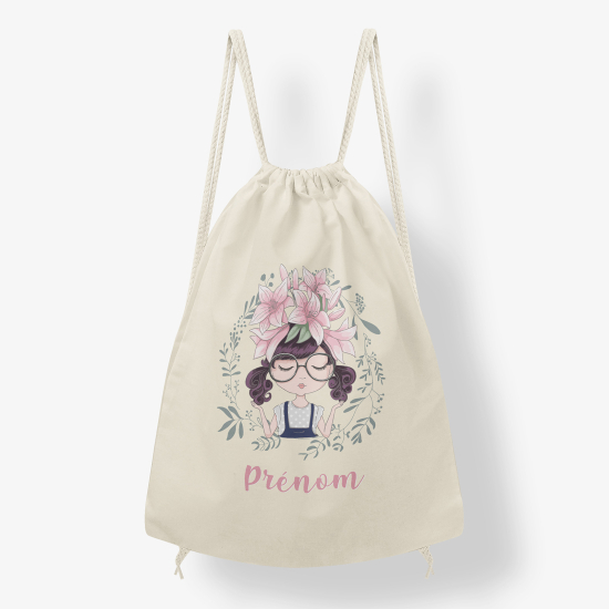 Mochila personalizada - Niña pequeña floreada
