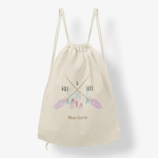 Mochila personalizada - Plumas indias
