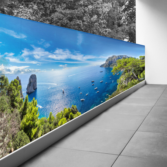 Pantalla de privacidad para balcón - 100x250 cm - Vista al mar