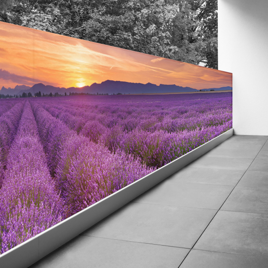 Pantalla de privacidad para balcón - 100x400 cm - Campo de lavandas