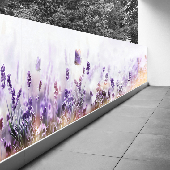 Pantalla de privacidad para balcón - 100x425 cm - Lavandas