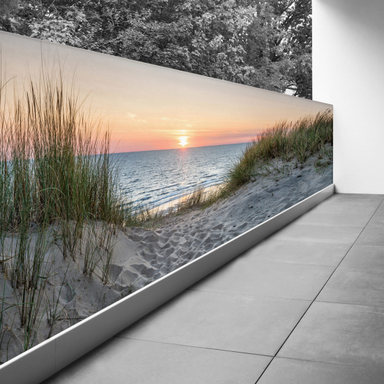 Pantalla de privacidad para balcón - 110x305 cm - Puesta de sol