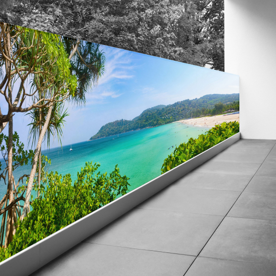 Pantalla de privacidad para balcón - 110x330 cm - Vista a la playa