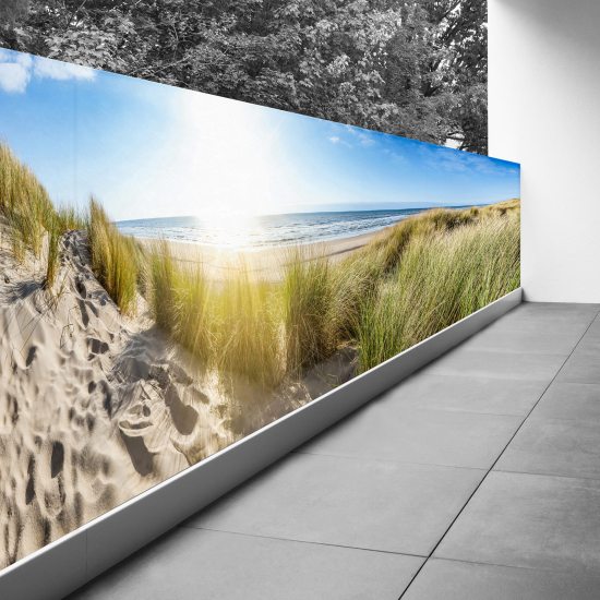 Pantalla de privacidad para balcón - 110x385 cm - Playa mar