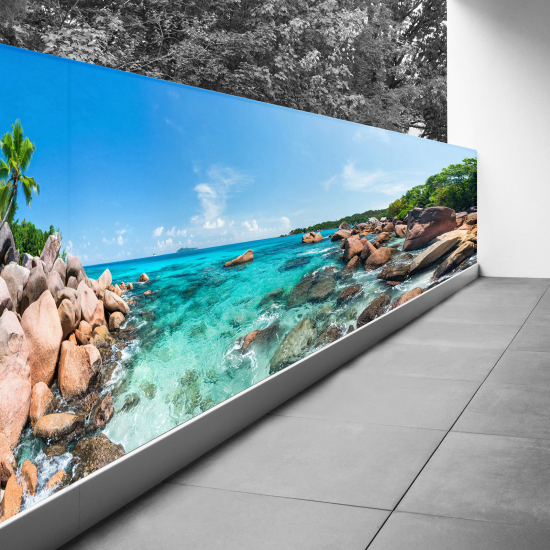 Pantalla de privacidad para balcón - 110x385 cm - Vista al mar