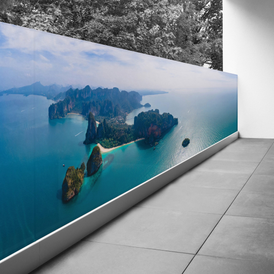 Pantalla de privacidad para balcón - 110x412 cm - Vista al mar