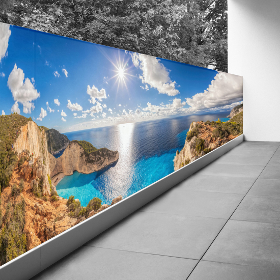 Pantalla de privacidad para balcón - 120x332 cm - Vista al mar