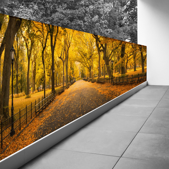Pantalla de privacidad para balcón - 120x360 cm - Otoño en Central Park