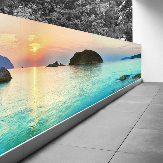 Pantalla de privacidad para balcón - 120x510 cm - Puesta de sol