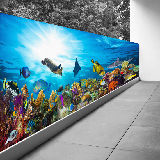 Pantalla de privacidad para balcón - 130x390 cm - Océano