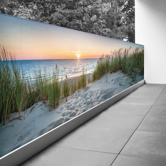 Pantalla de privacidad para balcón - 130x390 cm - Puesta de sol