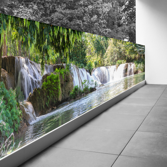 Pantalla de privacidad para balcón - 130x422 cm - Cascadas