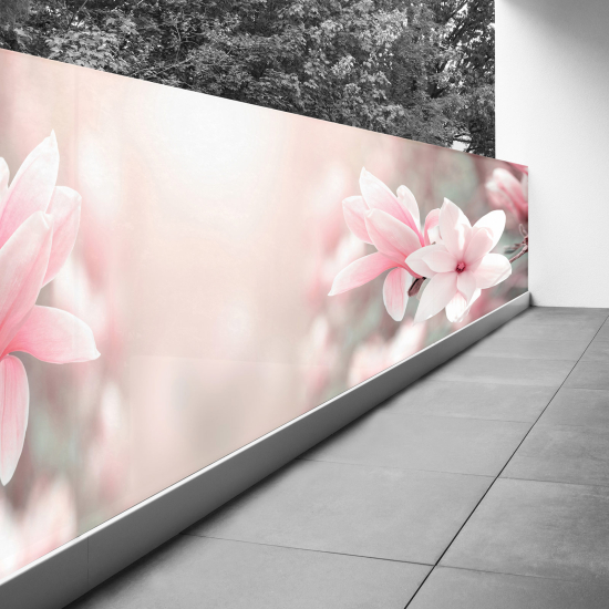 Pantalla de privacidad para balcón - 130x487 cm - Flores