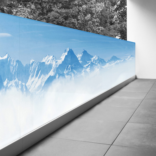 Pantalla de privacidad para balcón - 90x360 cm - Montañas nevadas