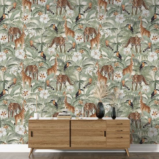 Papel pintado con motivos XL - Animales de la Selva