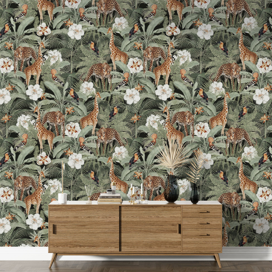 Papel pintado con motivos XL - Animales de la Selva