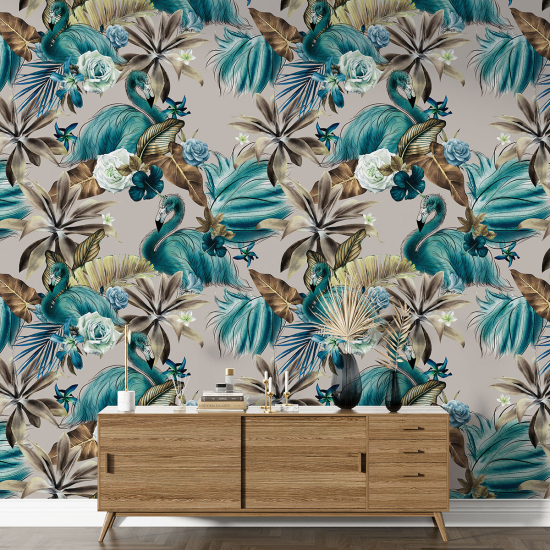 Papel pintado con motivos XL - Flamencos