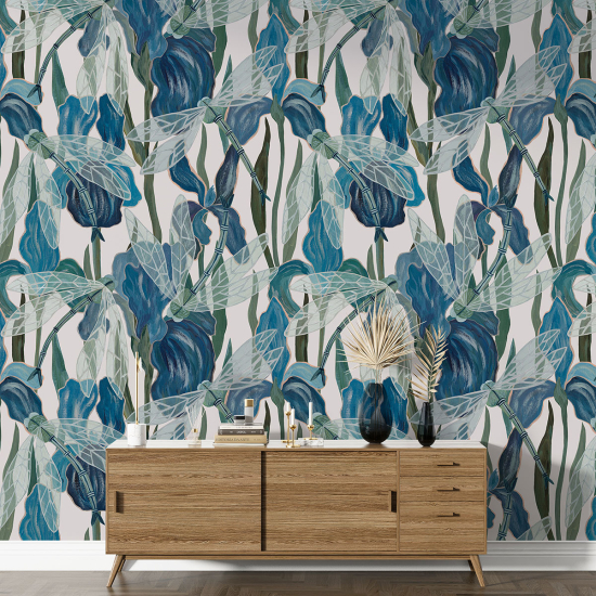 Papel pintado con motivos XL - Libélulas