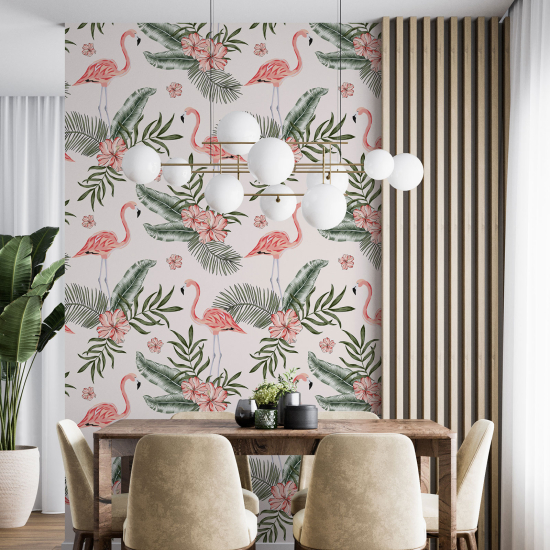 Papel pintado - Flamencos Rosados