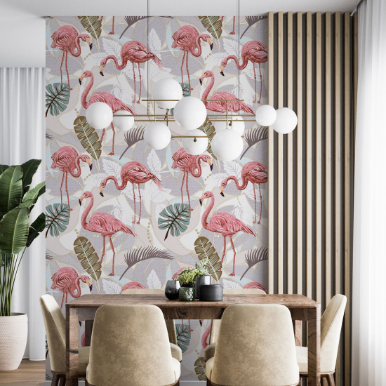 Papel pintado - Flamencos Rosados