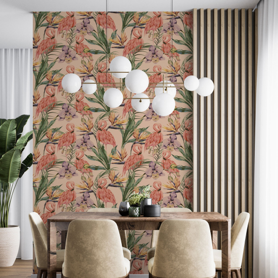 Papel pintado - Flamencos Rosados
