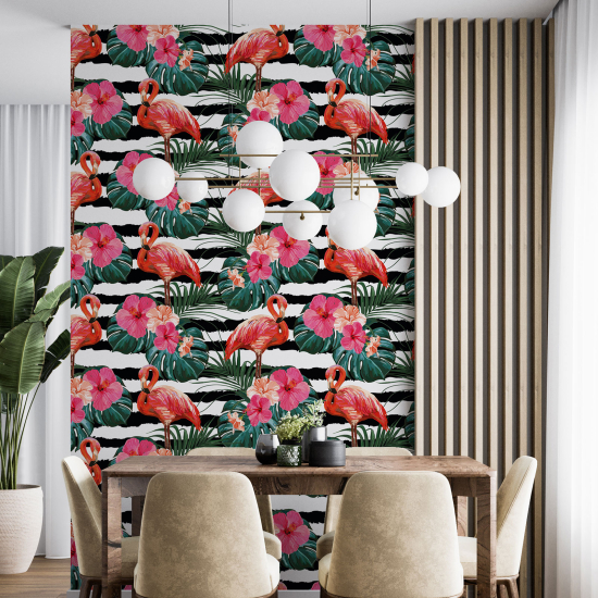 Papel pintado - Flamencos Rosados