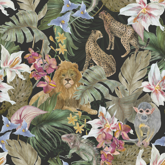 Papel pintado panorámico - Animales de la Selva