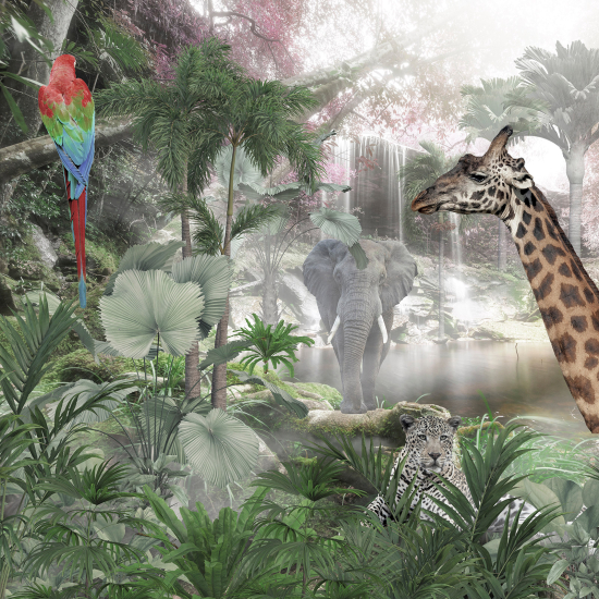 Papel pintado panorámico - Animales de la Selva
