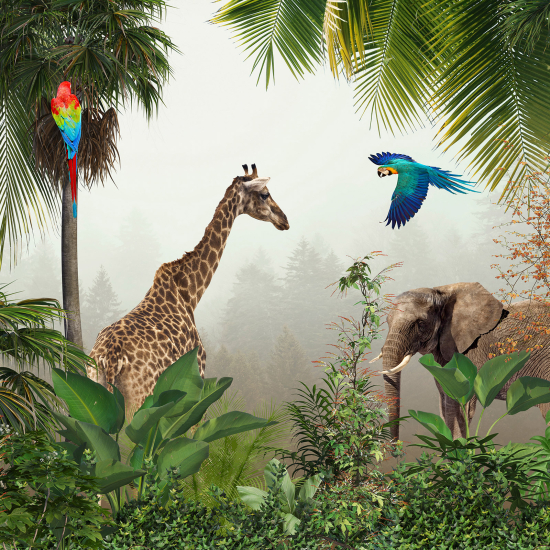 Papel pintado panorámico - Animales de la Selva