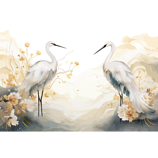 Papel pintado panorámico - Aves Garzas