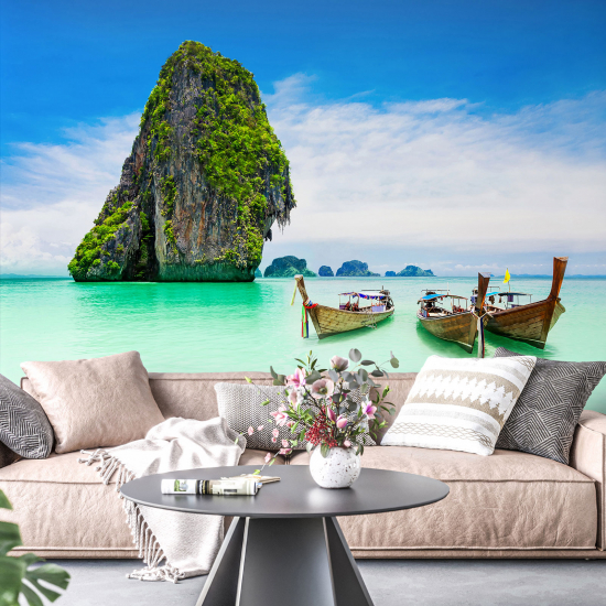 Papel pintado panorámico - Barcos Tailandia