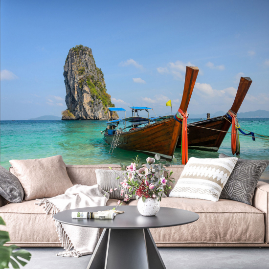 Papel pintado panorámico - Barcos Tailandia