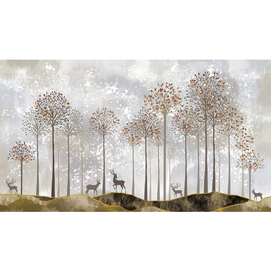 Papel pintado panorámico - Bosque Animales