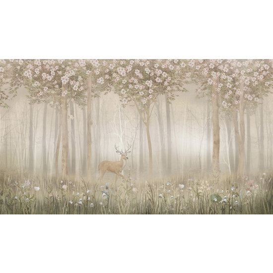 Papel pintado panorámico - Bosque Ciervo