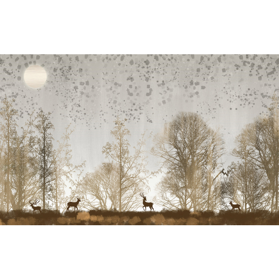 Papel pintado panorámico - Bosque Ciervos