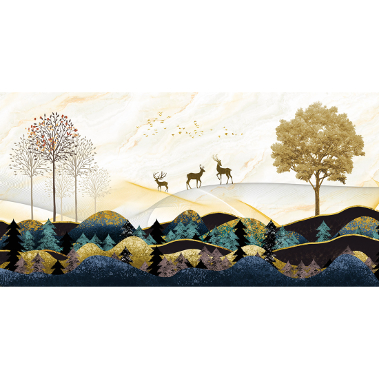 Papel pintado panorámico - Bosque Ciervos