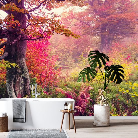 Papel pintado panorámico - Bosque otoño
