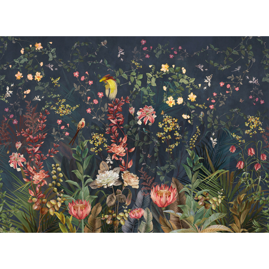 Papel pintado panorámico - Bosque tropical Aves