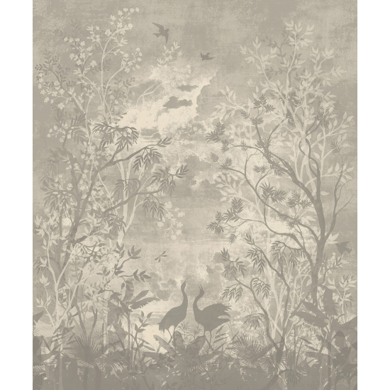 Papel pintado panorámico - Bosque tropical Aves