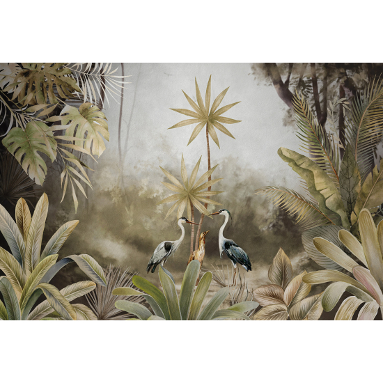 Papel pintado panorámico - Bosque Tropical Aves