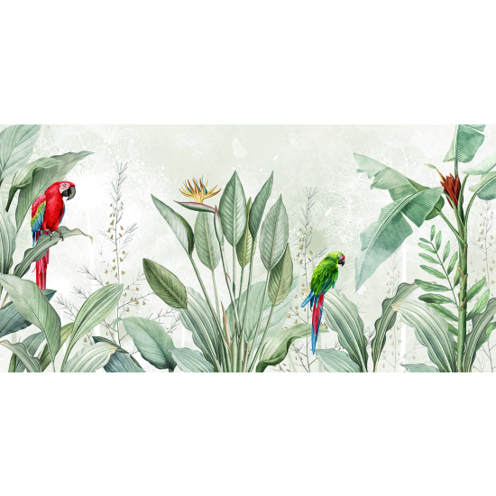 Papel pintado panorámico - Bosque Tropical Aves