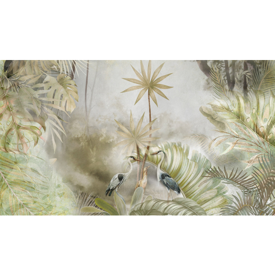 Papel pintado panorámico - Bosque Tropical Aves