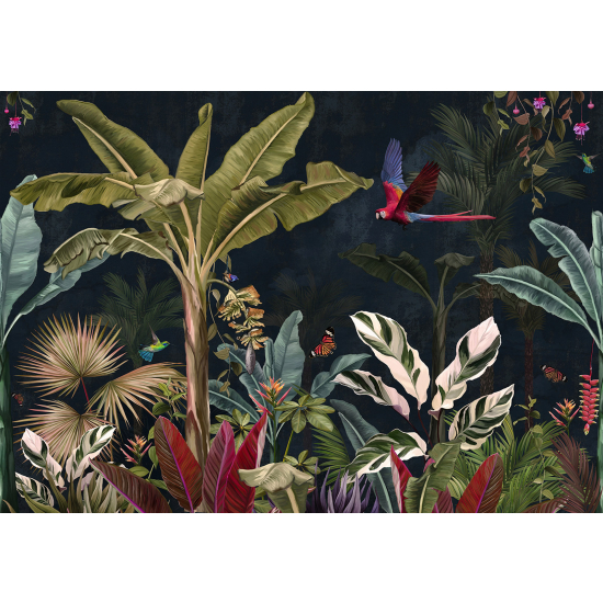 Papel pintado panorámico - Bosque Tropical Aves