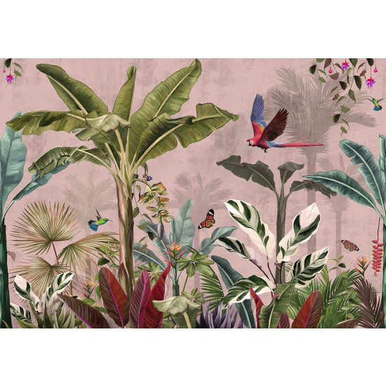 Papel pintado panorámico - Bosque Tropical Aves