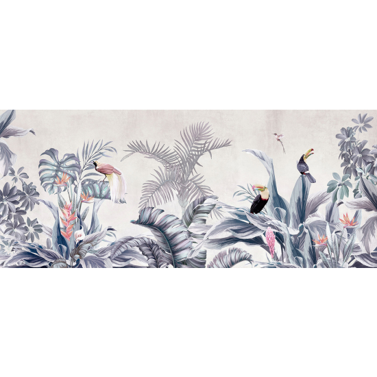 Papel pintado panorámico - Bosque Tropical Aves