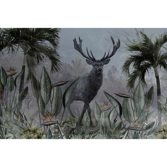 Papel pintado panorámico - Bosque Tropical Ciervo