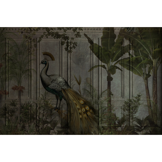 Papel pintado panorámico - Bosque Tropical Pavo Real